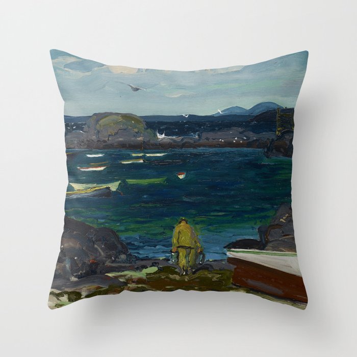 The Harbor, Monhegan Coast, Maine, 1913 Throw Pillow