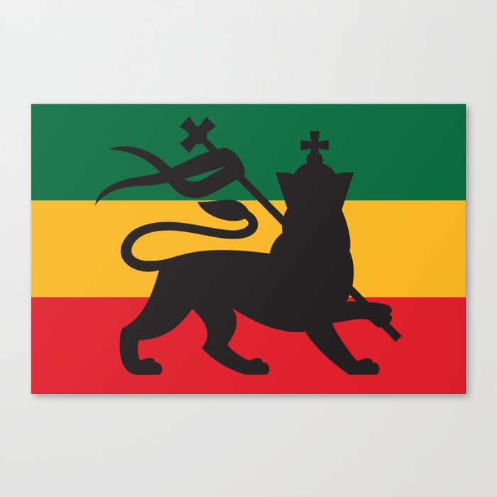 rastafarian flag with the lion of judah (reggae background) Canvas Print by  Tribaliumart | Society6