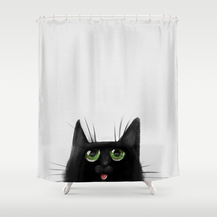 Black Cat Shower Curtain By Bartoszostrowski Society6
