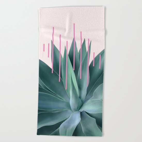 Agave geometrics II - pink Beach Towel
