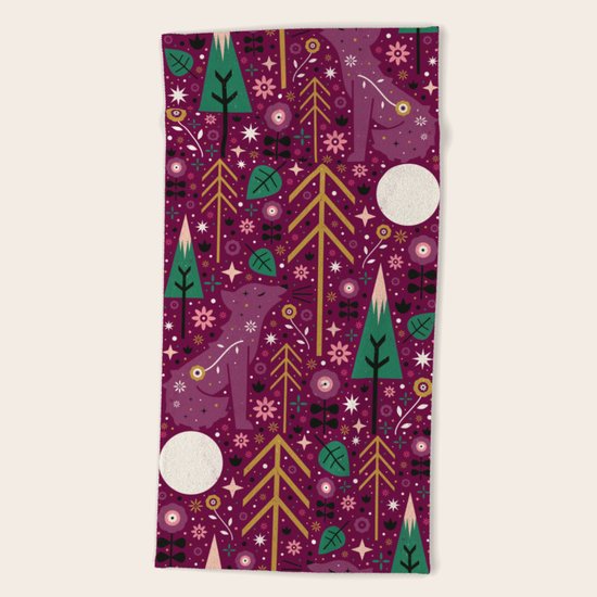 Howling Wolf Beach Towel