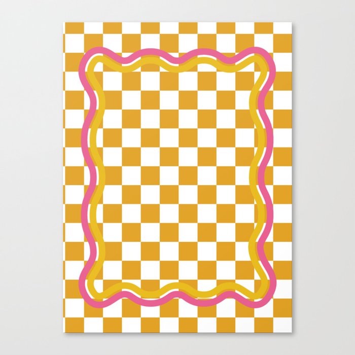 Yellow Checkerboard Canvas Print