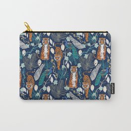 Tiger Toile on Navy Carry-All Pouch