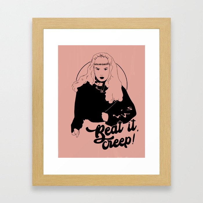 Beat it, creep! - Pink Framed Art Print