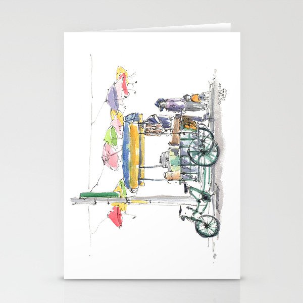 Traditional sausage vendor’s bike in Taipei Stationery Cards