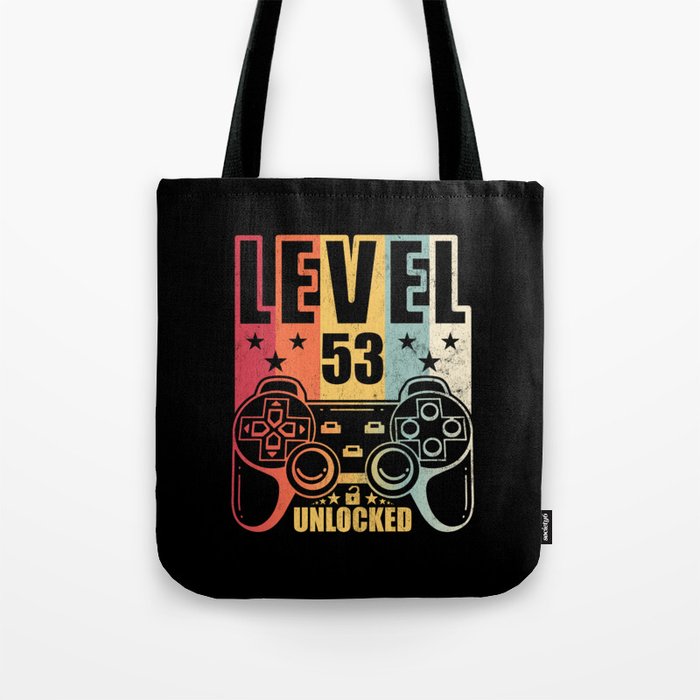 Level 53 Unlocked Gaming Birthday Gamer Tote Bag