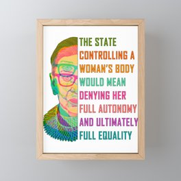 A Woman's Body is Full Equality Framed Mini Art Print