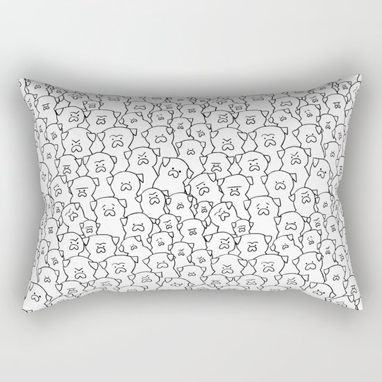Pugs Grumble Rectangular Pillow