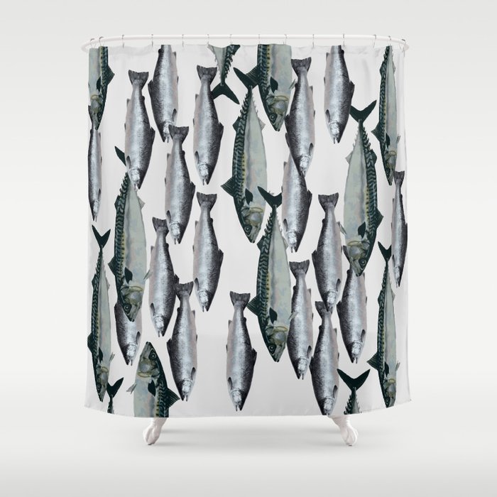 Tuna And Salmon Fish Design Shower Curtain By Move Art Society6 Tuna And Salmon Fish Design Shower Curtain