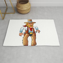 cowboy in duel cartoon Rug