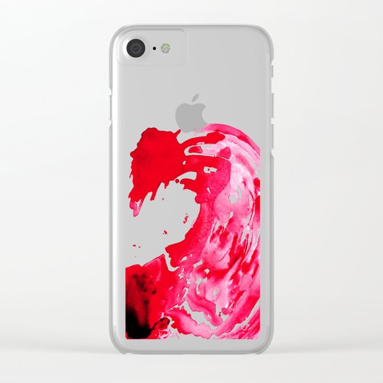 The One Who Came by Water and Blood. Watercolor Red Wave Clear iPhone Case