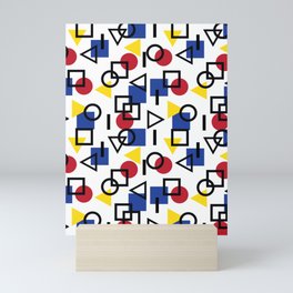 Colorful Geometric Bauhaus Pattern  Mini Art Print
