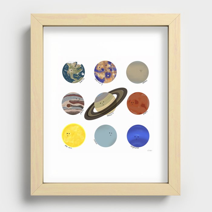 "Planets and the Sun - Solar System" Recessed Framed Print