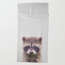 Raccoon - Colorful Beach Towel