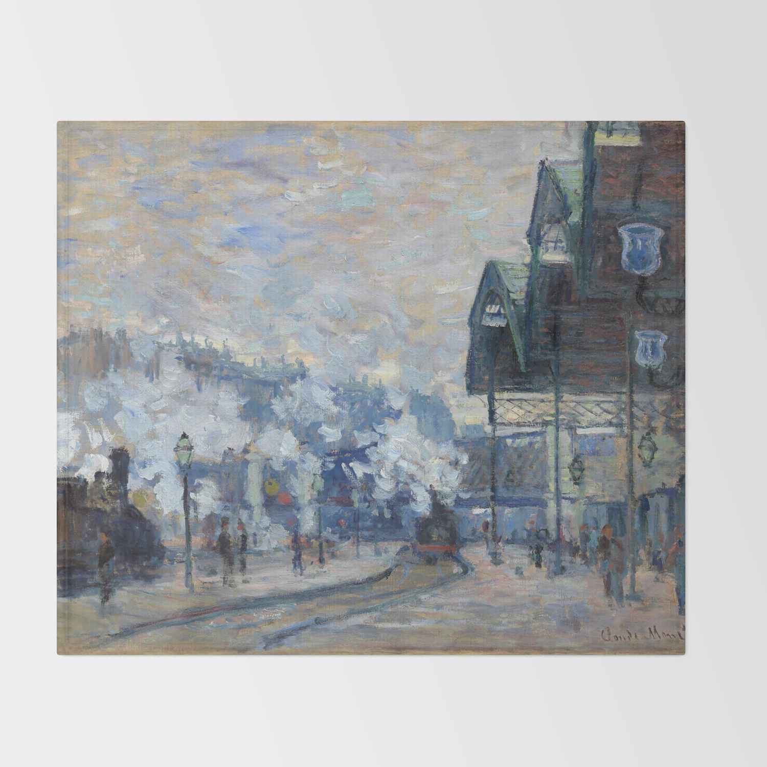 Claude Monet La Gare Saint Lazare Vue Exterieure Throw Blanket By Alexandra Arts Society6