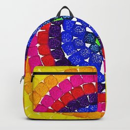 'Sunrise Over Harlem,' portrait painting in the style of Alma Thomas Backpack