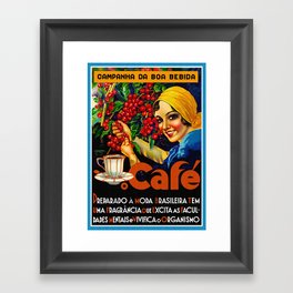 Vintage Brazil Coffee Ad Framed Art Print