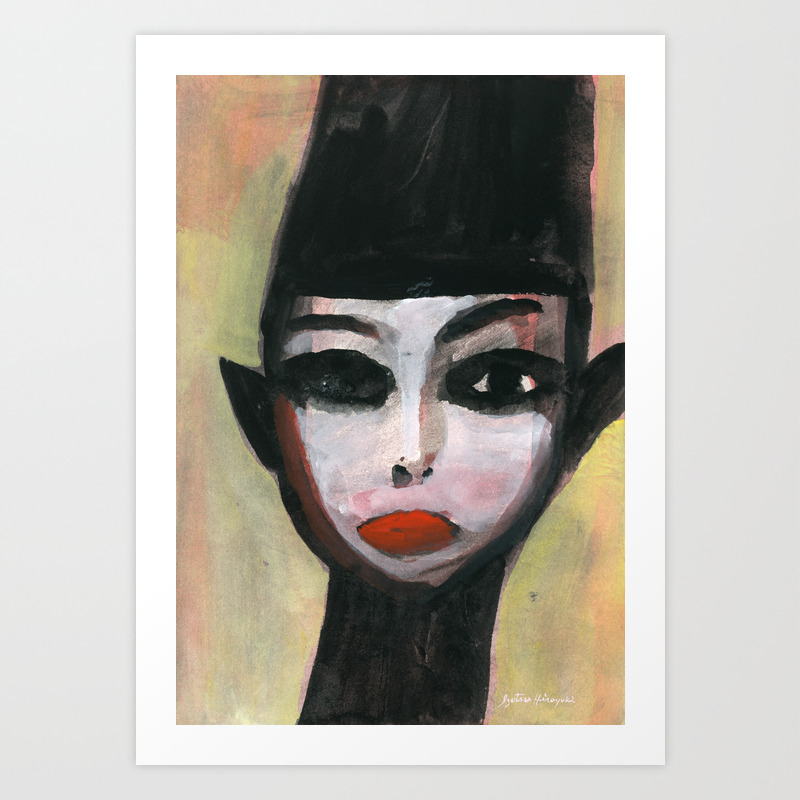 Woman In Black Hat Art Print By Hiroyukiizutsu Society6