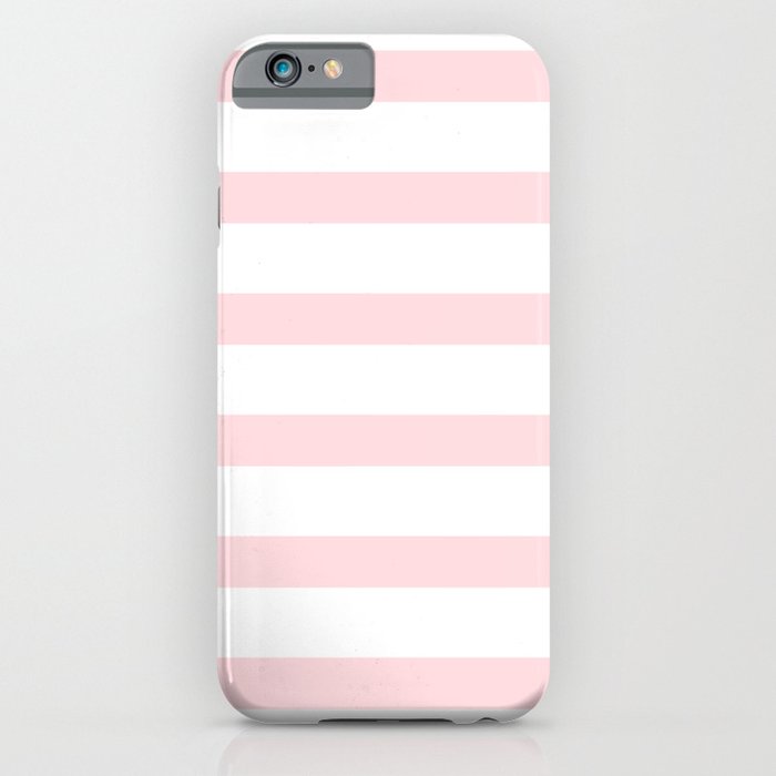 Pastel Pink Stripes on White Background iPhone Case