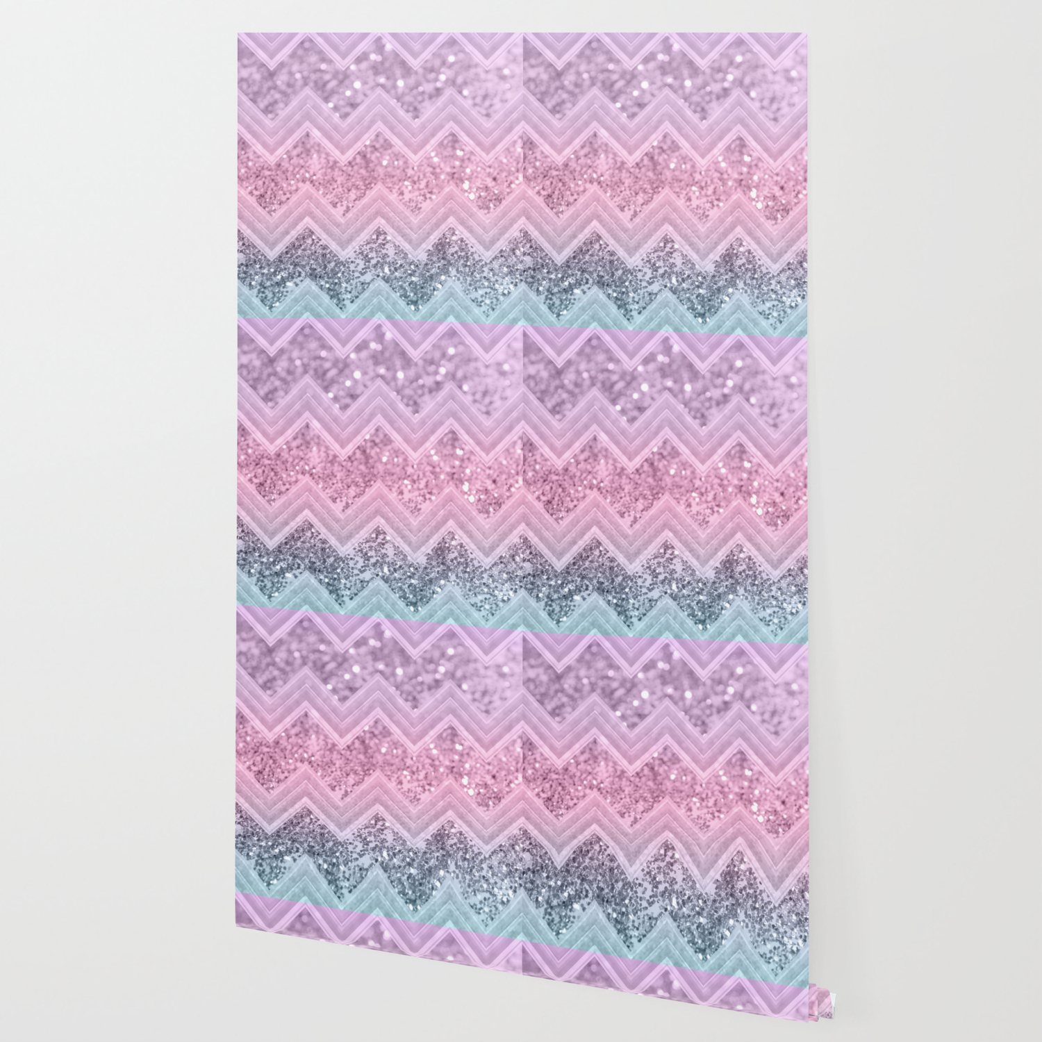 Unicorn Glitter Chevron 1 Pastel Shiny Decor Art Society6