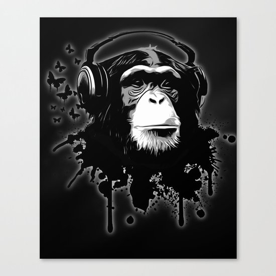 Monkey Business - Black Canvas Print