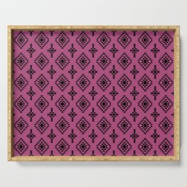 Magenta and Black Native American Tribal Pattern Serving Tray