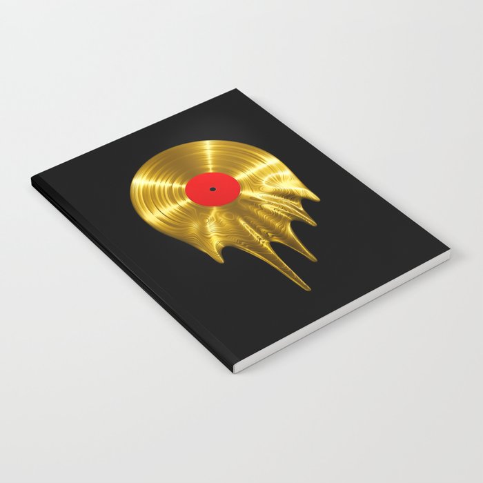 Melting vinyl GOLD / 3D render of gold vinyl record melting Notebook