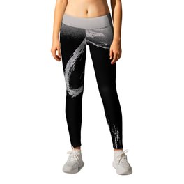 Discovery Leggings | Mixed Media, Sci-Fi, Illustration, Black and White 