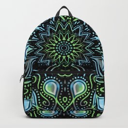Inspiring Green and Blue Diamond Mandala Backpack