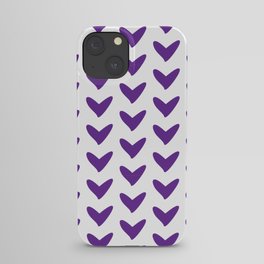 Purple hearts pattern iPhone Case