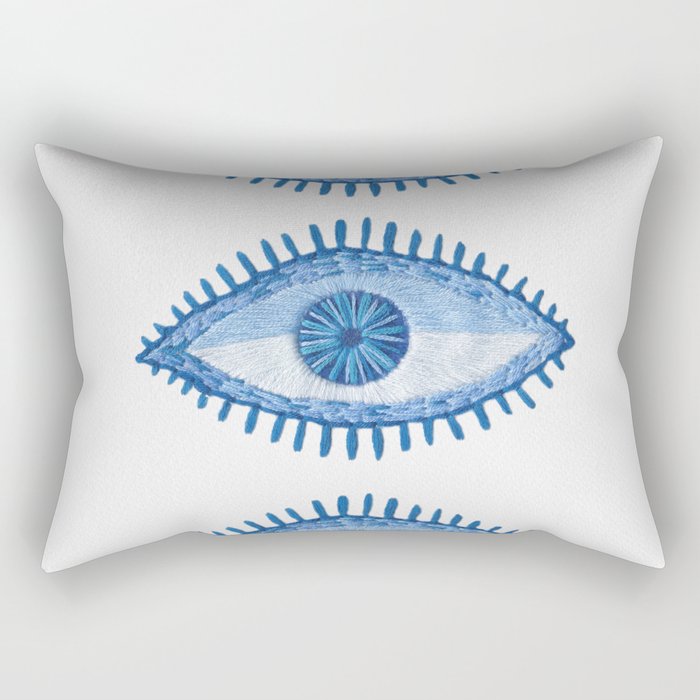 Embroidered evil Eyes Rectangular Pillow