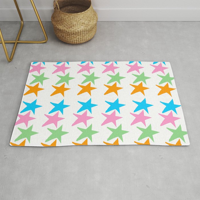 multicolor stars 2-sky,light,rays,hope,pointed,mystical,estrella,nature,spangled,girly,gentle,star Rug