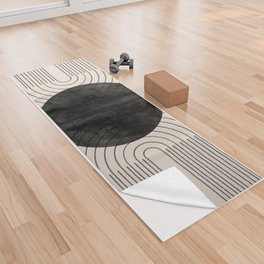 Black Geometric Arch Yoga Towel