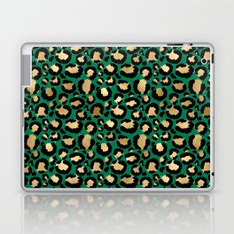 Green Gold Leopard Pattern Laptop Skin