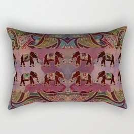 Floral Elephants #2 Rectangular Pillow