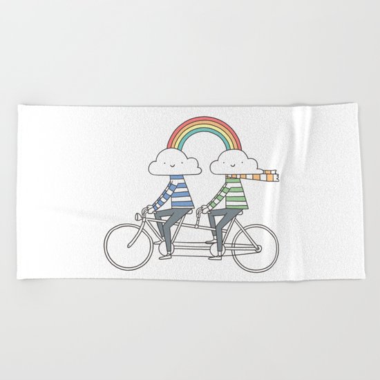 Love makes life a beautiful ride Beach Towel