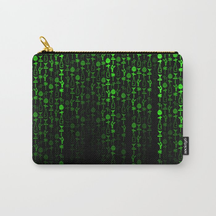 Bright Neon Green Digital Cocktail Party Carry-All Pouch