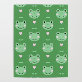 Kawaii Frogs Poster