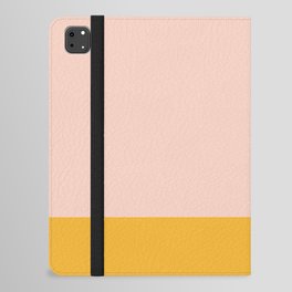 Blush Pink and Mustard Yellow Minimalist Color Block iPad Folio Case