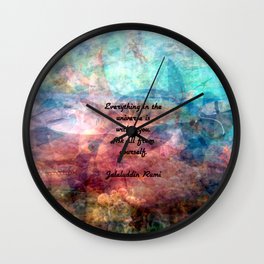 Rumi Motivational Quote Everything in the universe is within you Wall Clock