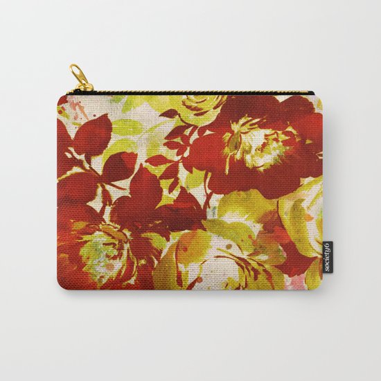 floral in red Carry-All Pouch