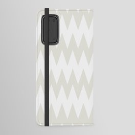 Chiffon and White Zig Zag Pointed Stripe Pattern Pairs DE 2022 Trending Color Almond Milk DEHW01 Android Wallet Case