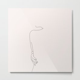 Nude figure line drawing - Mira I Metal Print