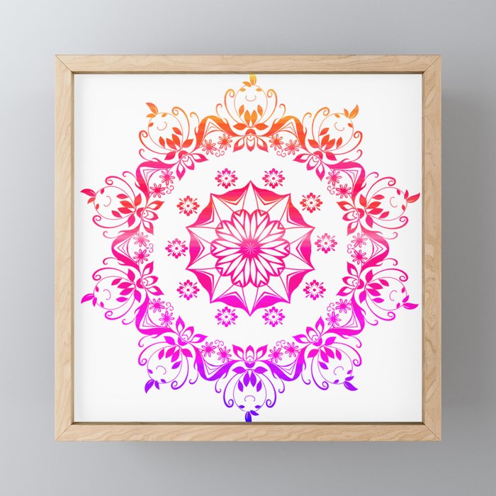 Zozo pink mandala  Framed Mini Art Print
