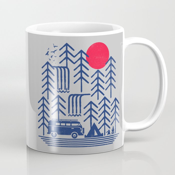Camping Days / Van nature minimal birds sun Coffee Mug