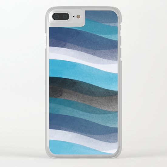 Blue lines Clear iPhone Case