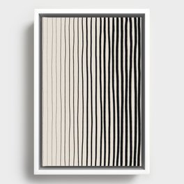 Black Vertical Lines Framed Canvas
