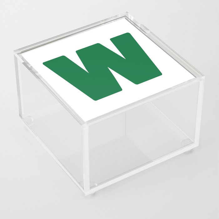 W (Olive & White Letter) Acrylic Box