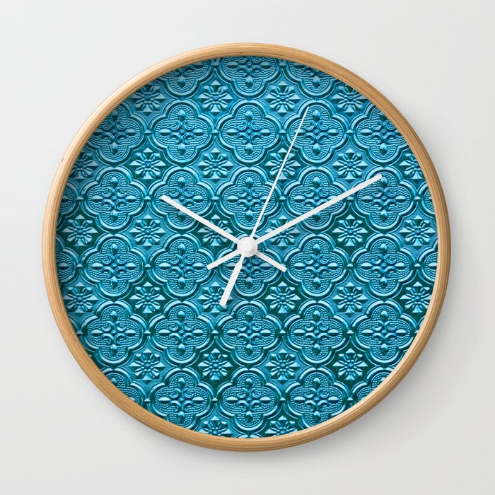 Blue Pattern Wall Clock
