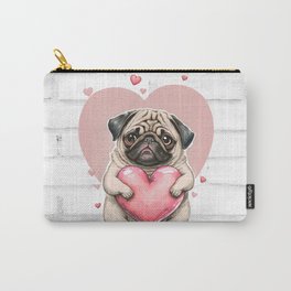 Valentine Dog Carry-All Pouch | Dogdesign, Heartoilpattern, Acrylicvalentine, Heartdesign, Graphicdesign, Heartpattern, Dogpattern, Dogwatercolor, Cutedogdesign, Dogdigitalwallart 